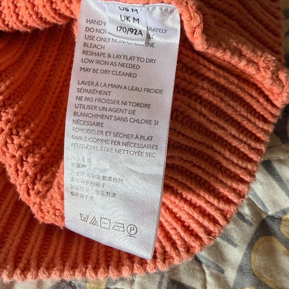 Anthropologie Maeve McKenzie 3/4 sleeve chunky coral sweater, Medium - Picture 11 of 12